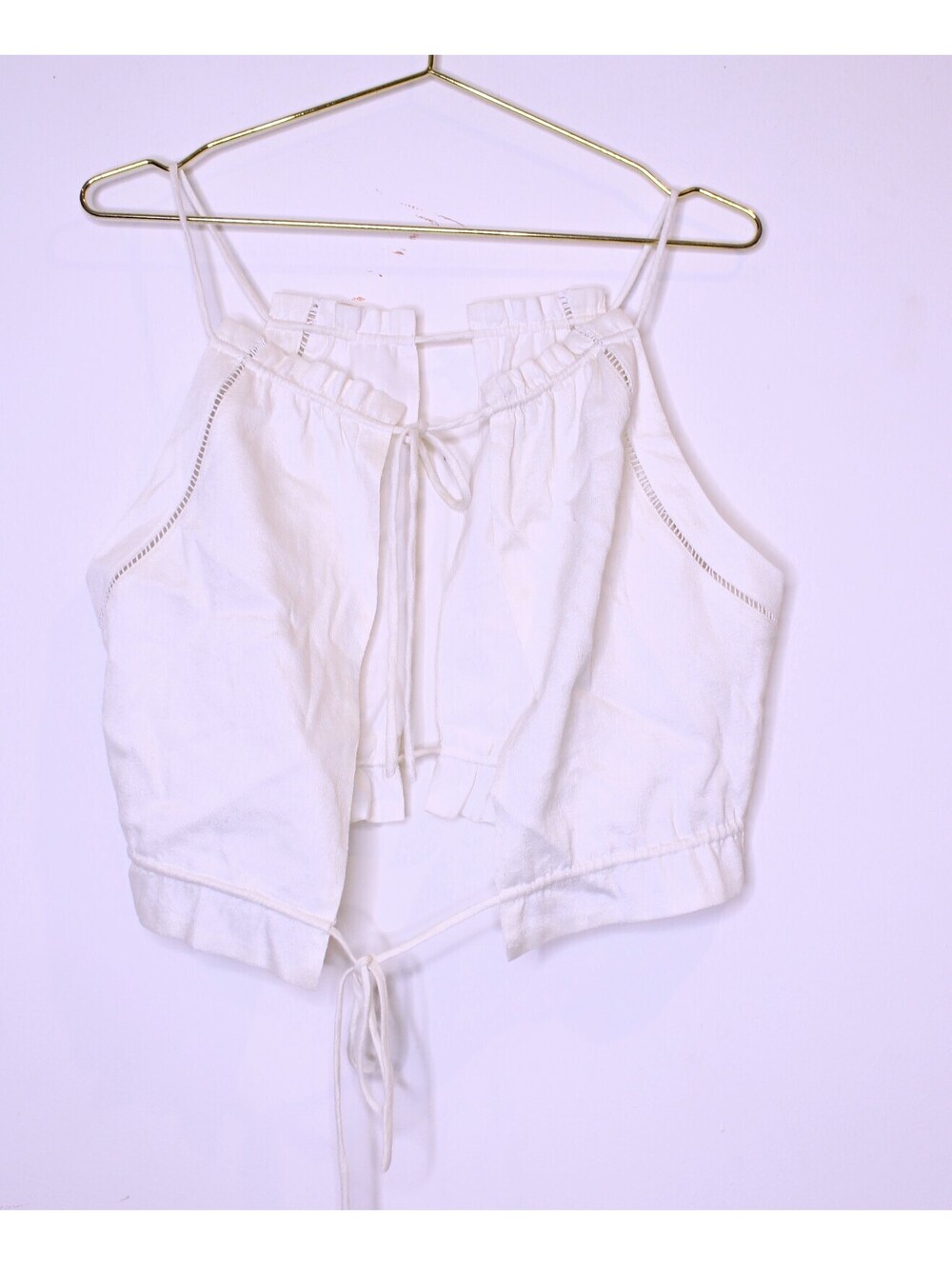 Cult Gaia Cream Cutout Tank Crop Top - Medium